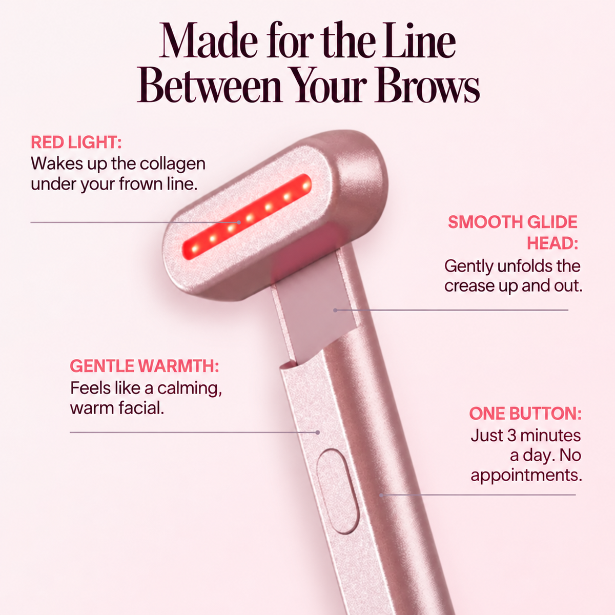 LumaLift™ Red Light Therapy Wand To Soften Frown Lines